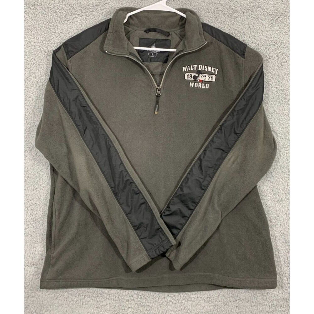 Walt Disney World 1972 Mickey Mouse 1/4 Quarter Zip Fleece Debossed Pullover